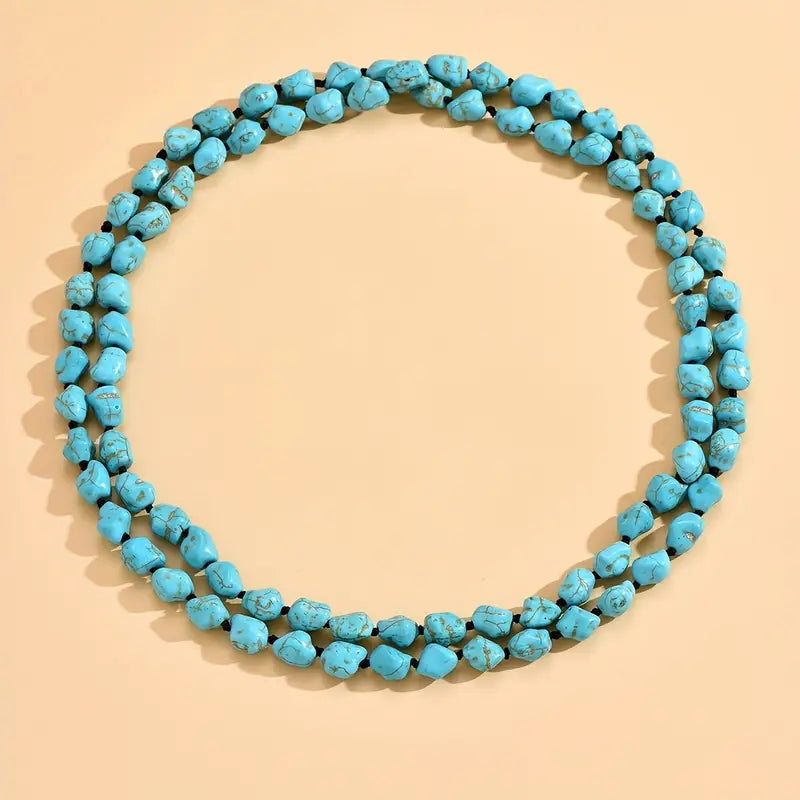 CHUNKY BEAD NECKLACE - TORQOUISE