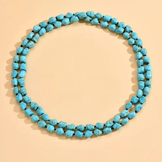 CHUNKY BEAD NECKLACE - TORQOUISE