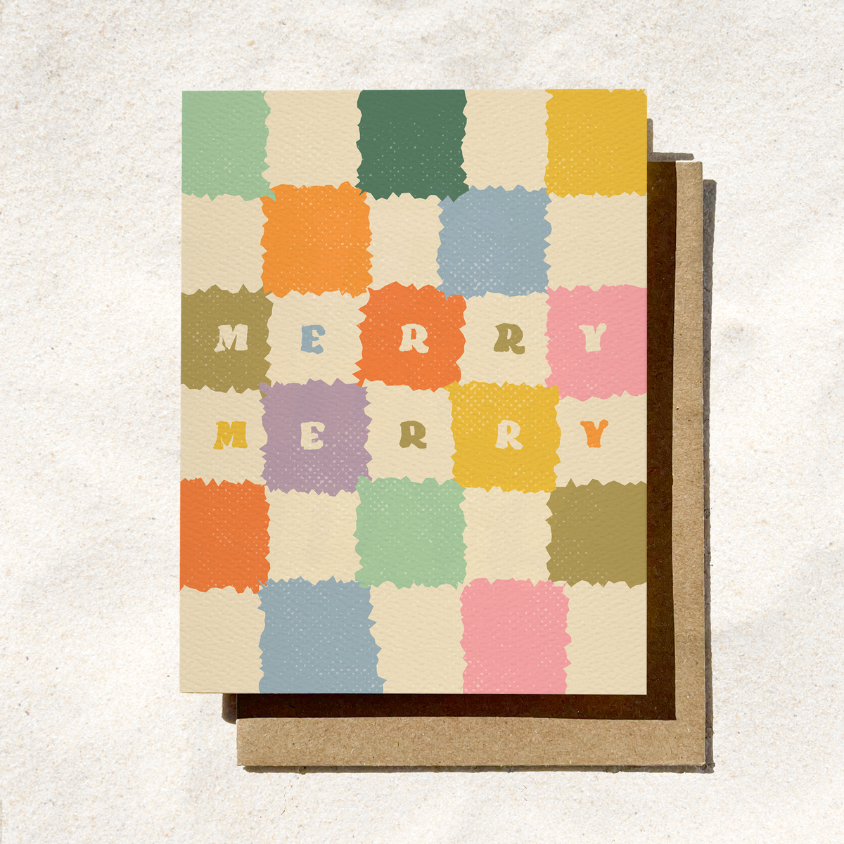 Merry Merry Christmas Card | Checker Holiday Card | Pinkmas