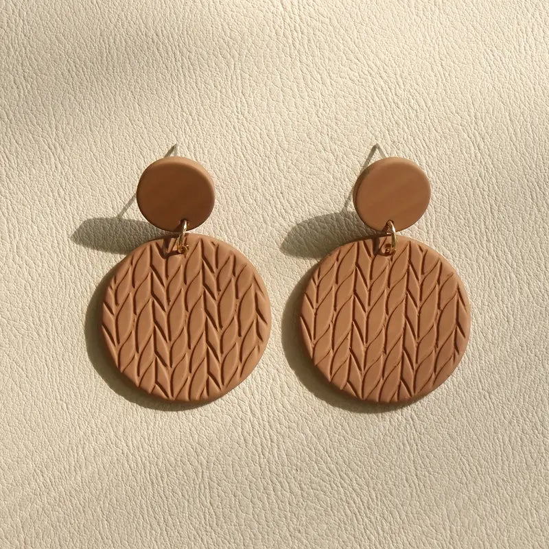 Round Clay Earrings