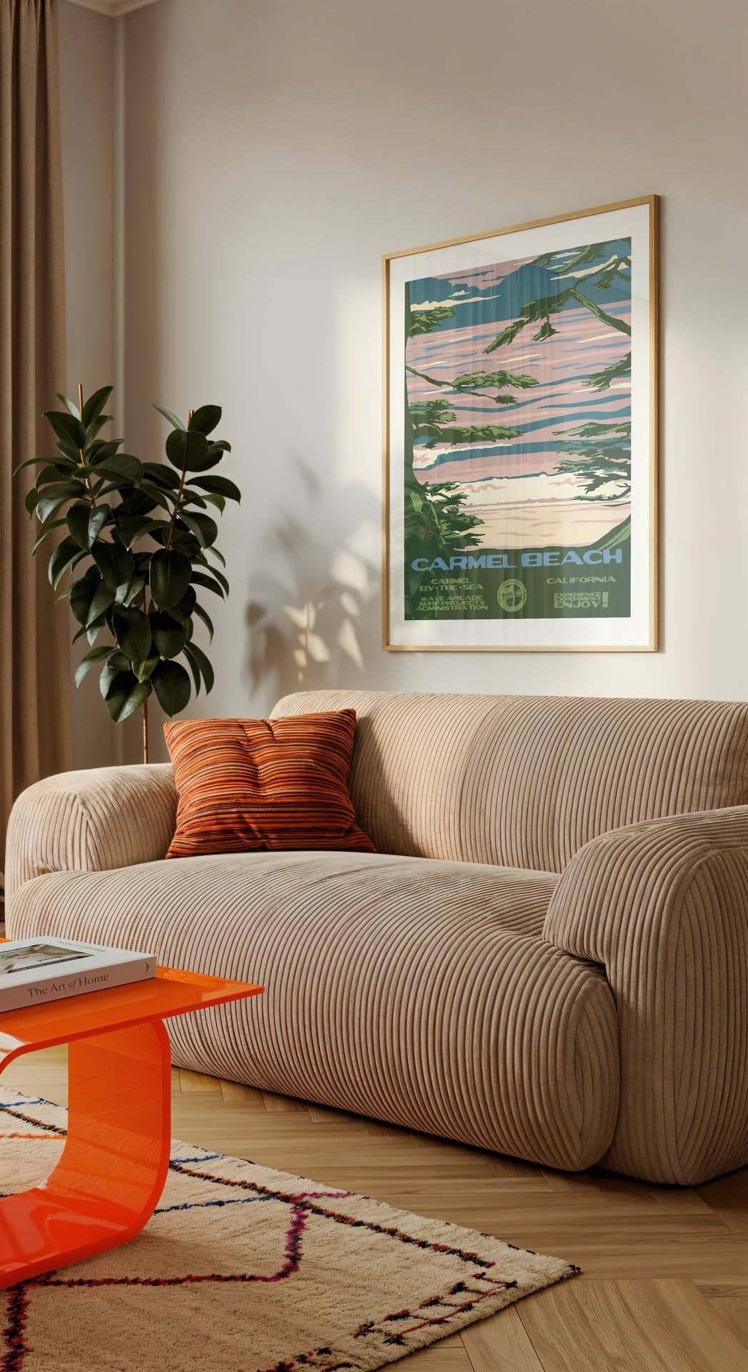 Carmel Beach WPA Surf Poster | Vintage Carmel Travel Poster Art Print: Unframed / 11x14