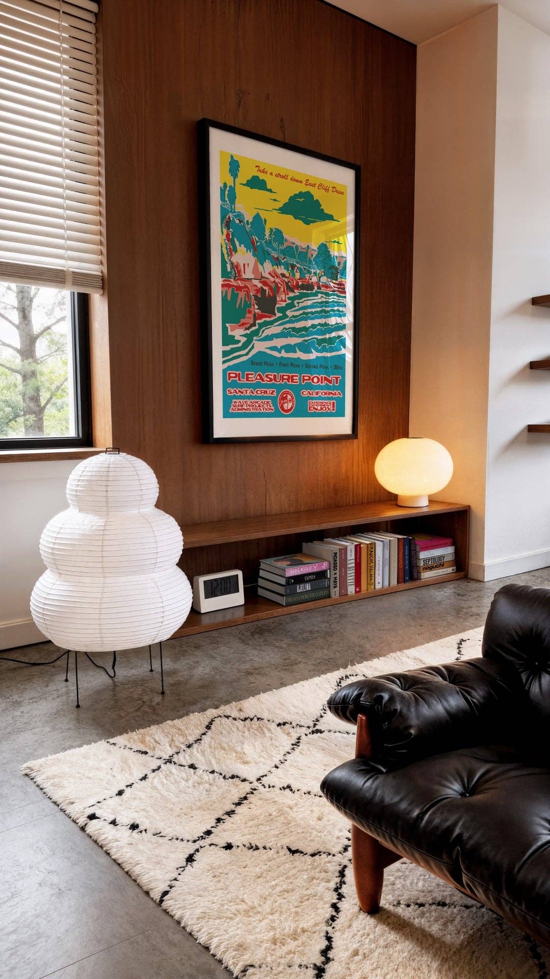 Pleasure Point (Version 2) WPA Surf Poster | Vintage Santa Cruz Travel Poster Art Print: Unframed / 16x20