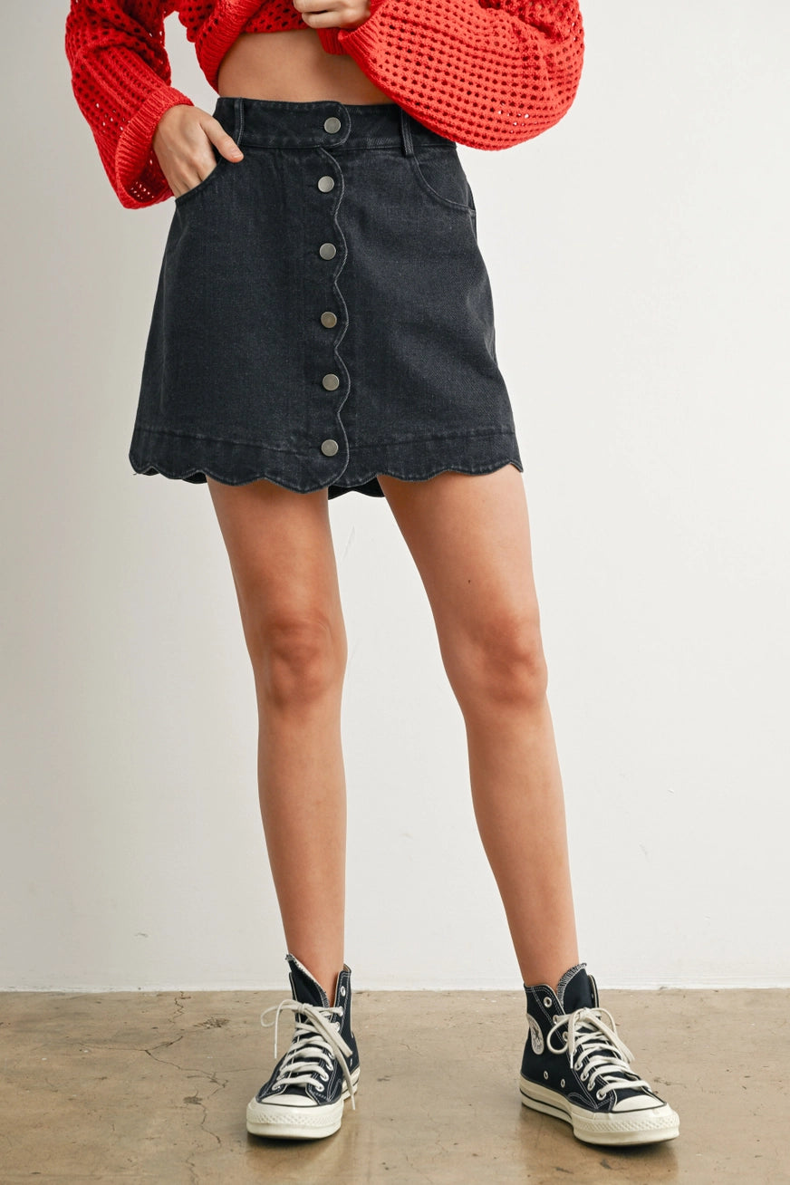 Sea Scallop Denim Skirt