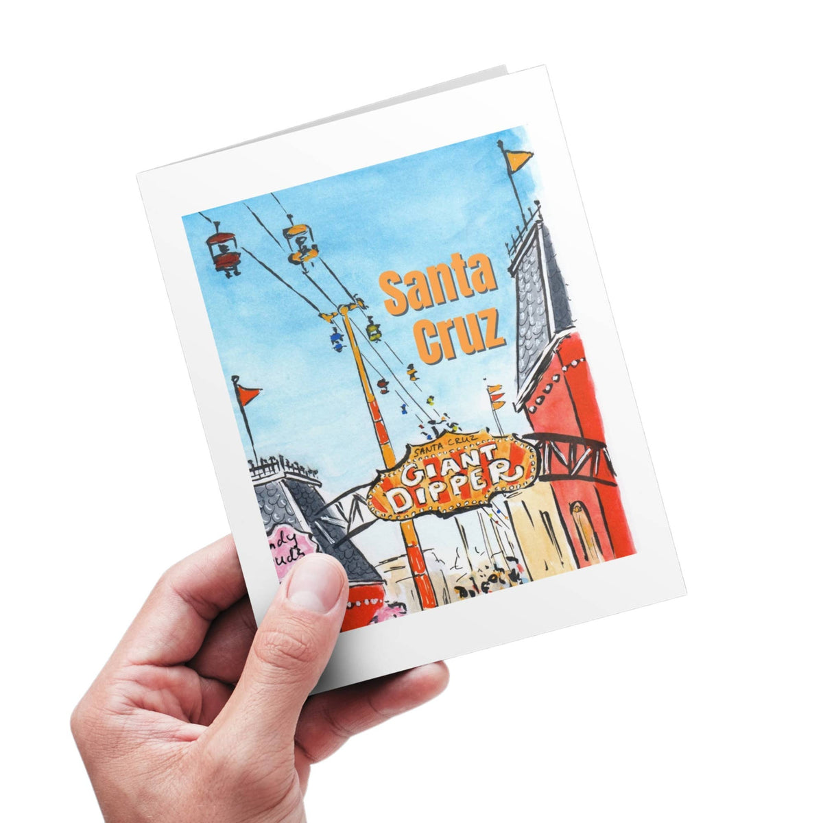 Santa Cruz Folded Greeting Card with Envelope 5x7