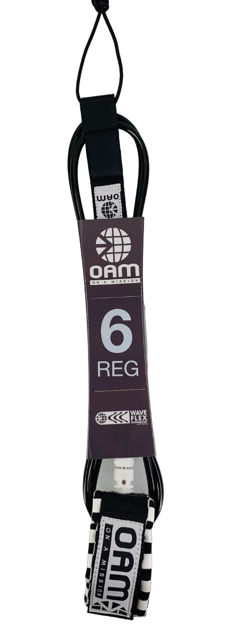 OAM 6 foot surf leash checkered
