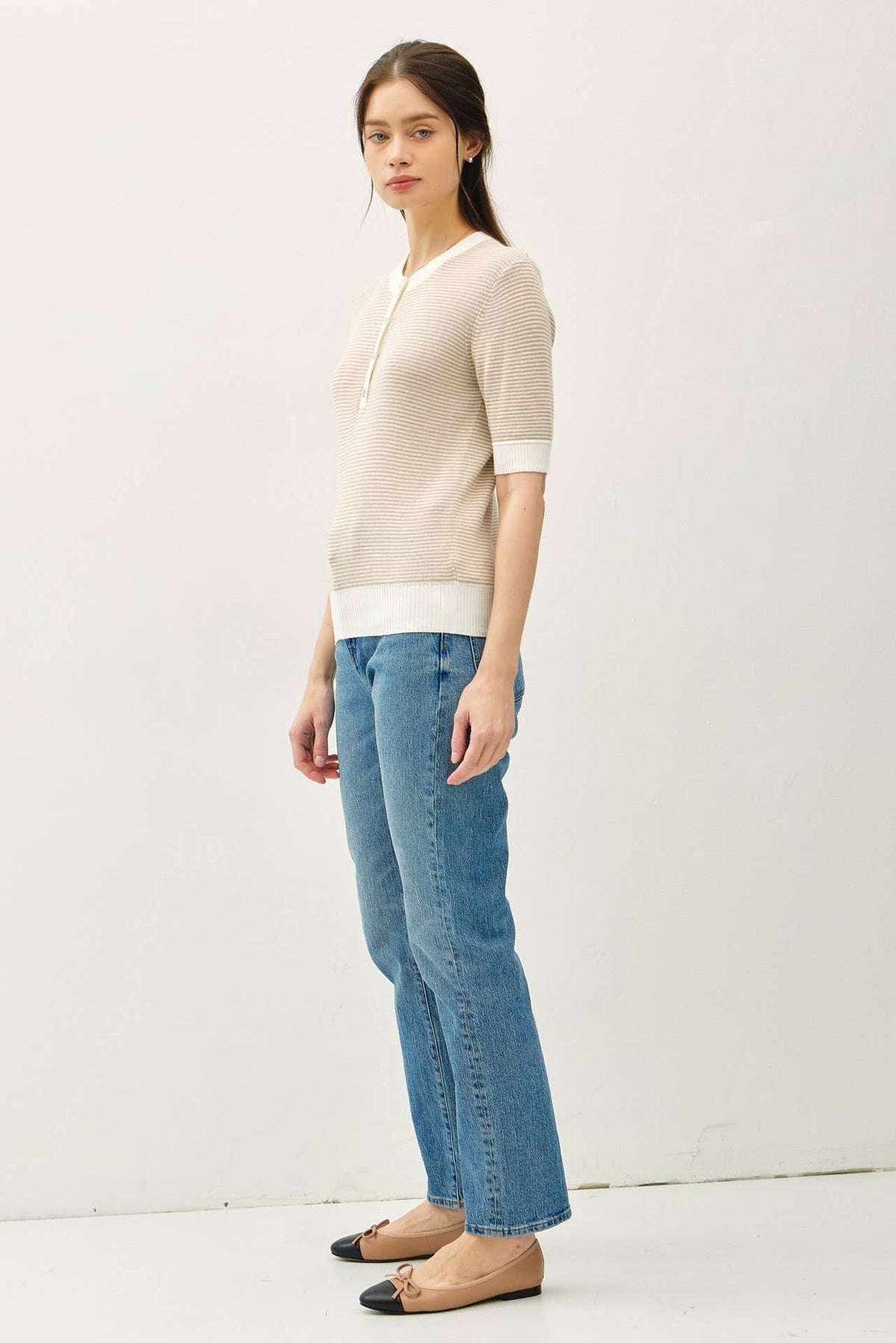 Pebble Beach Henley Sweater Top