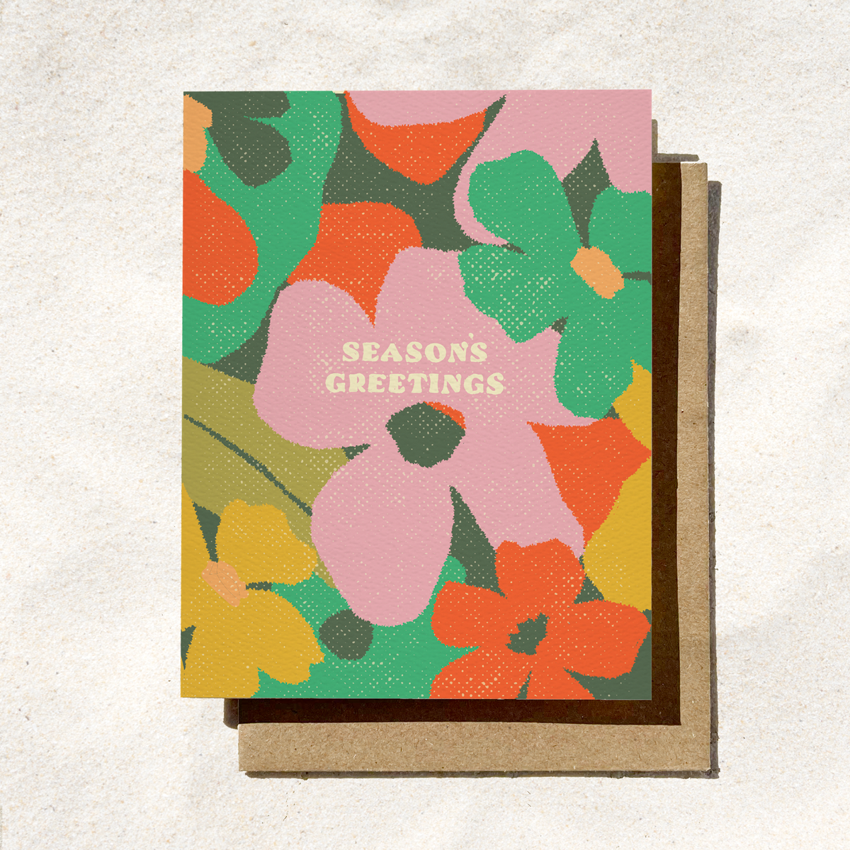Colorful Holiday Card | Floral card | Seasons greetings card