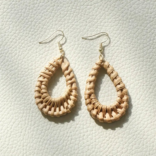 RATTAN TEARDROP EARRINGS