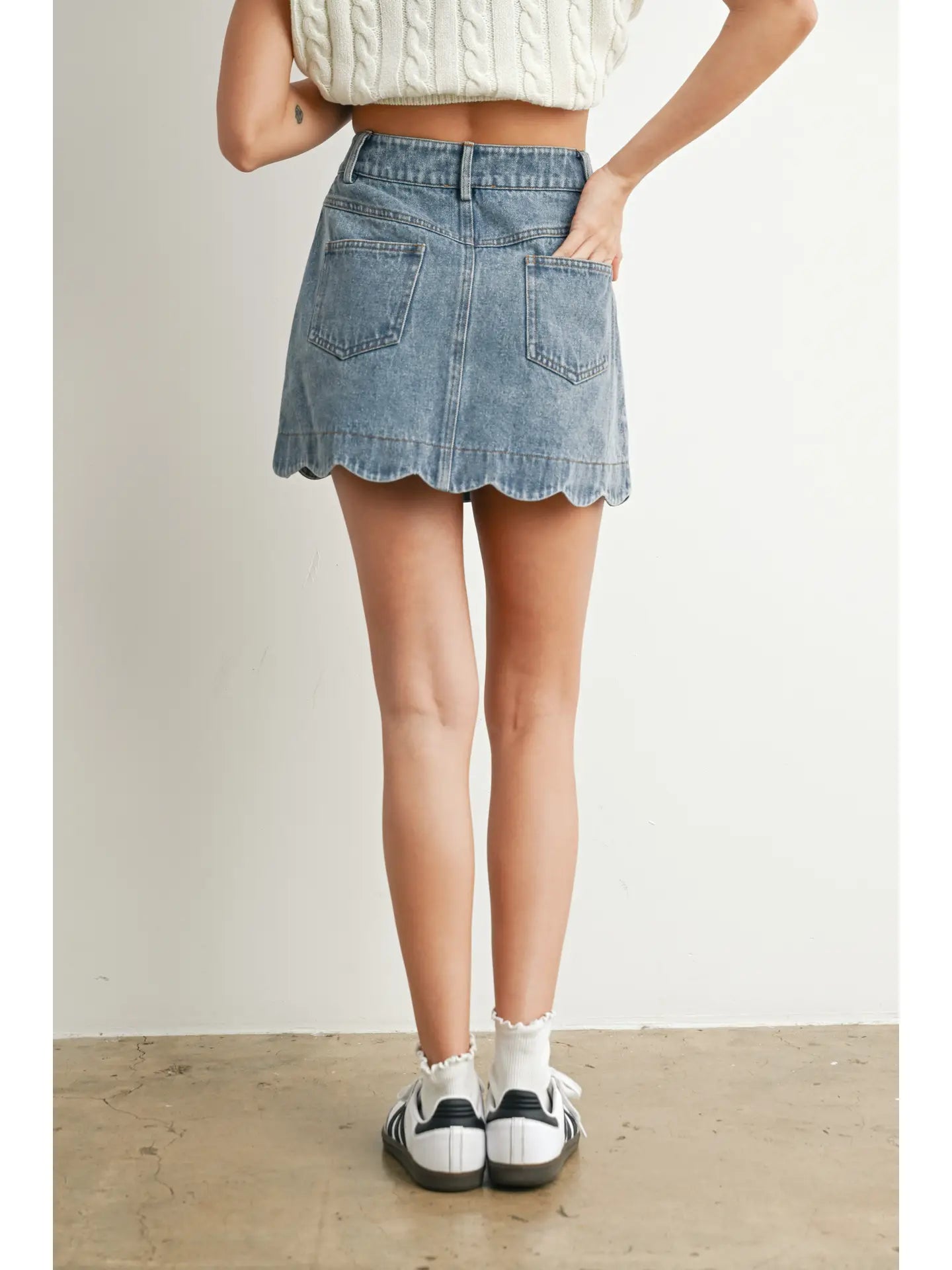 Sea Scallop Denim Skirt