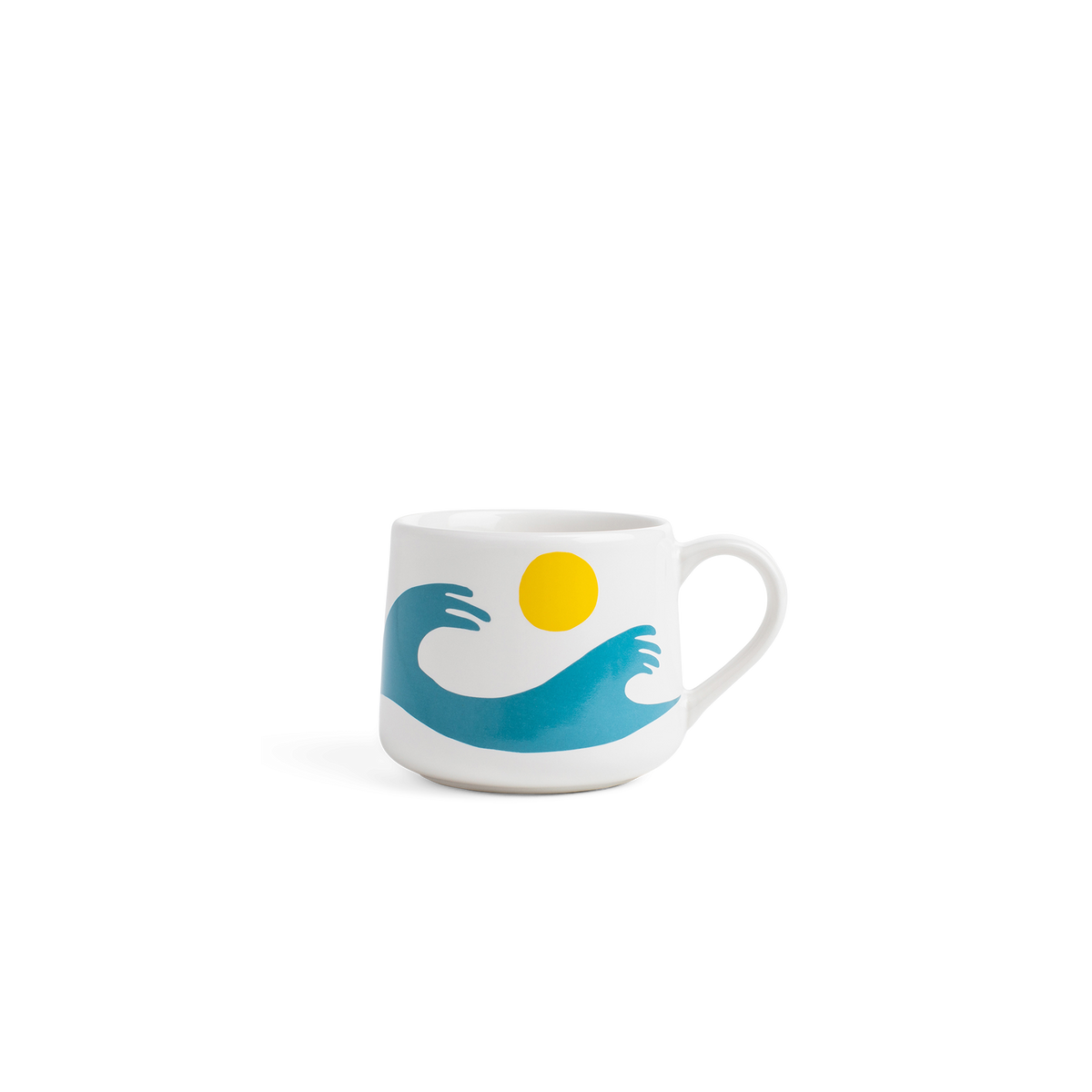 Crescent Ceramic Mug (Blue Waves): White / 12oz
