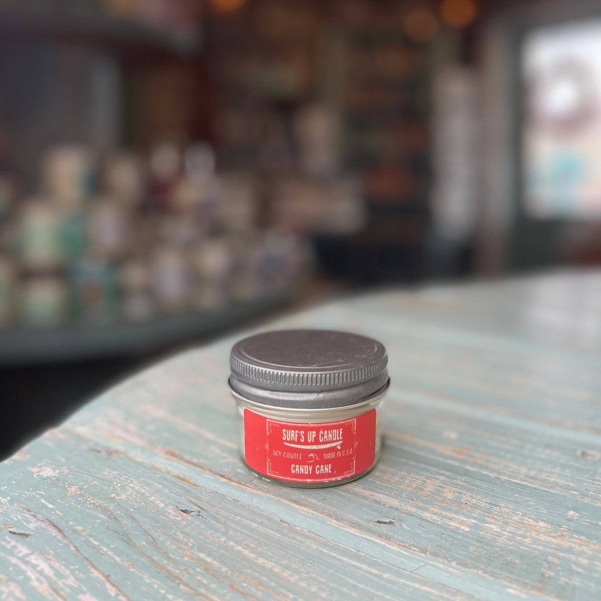 Candy Cane Mason Jar Candle - Original Collection: 4oz Mini