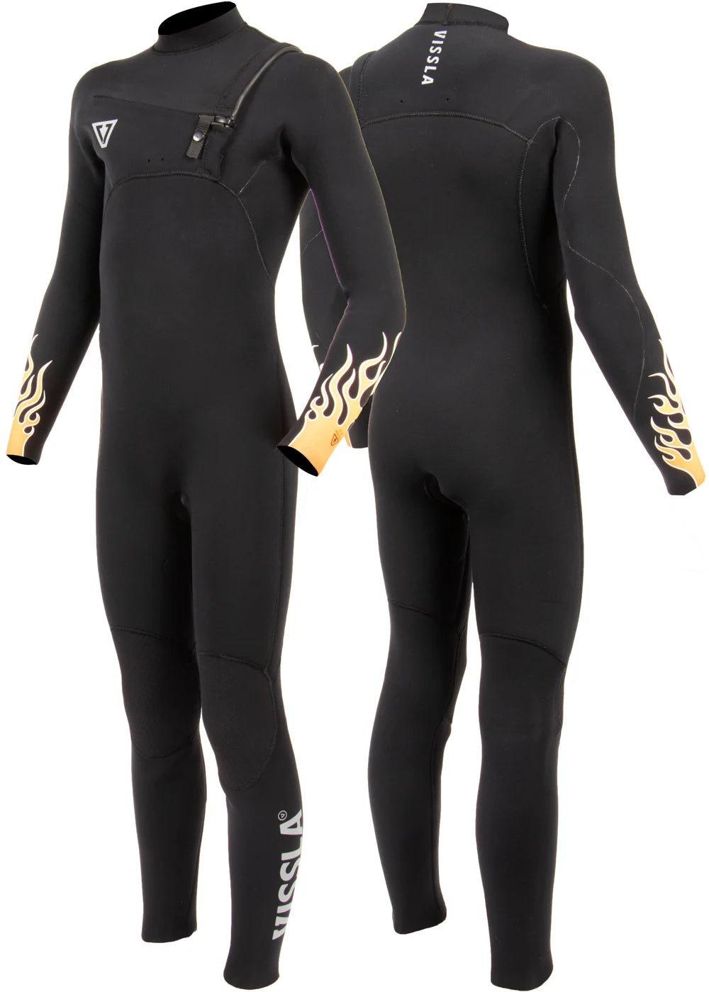 VISSLA HIGH SEAS BOYS FIRE 4/3 FULL CHEST ZIP - BLK