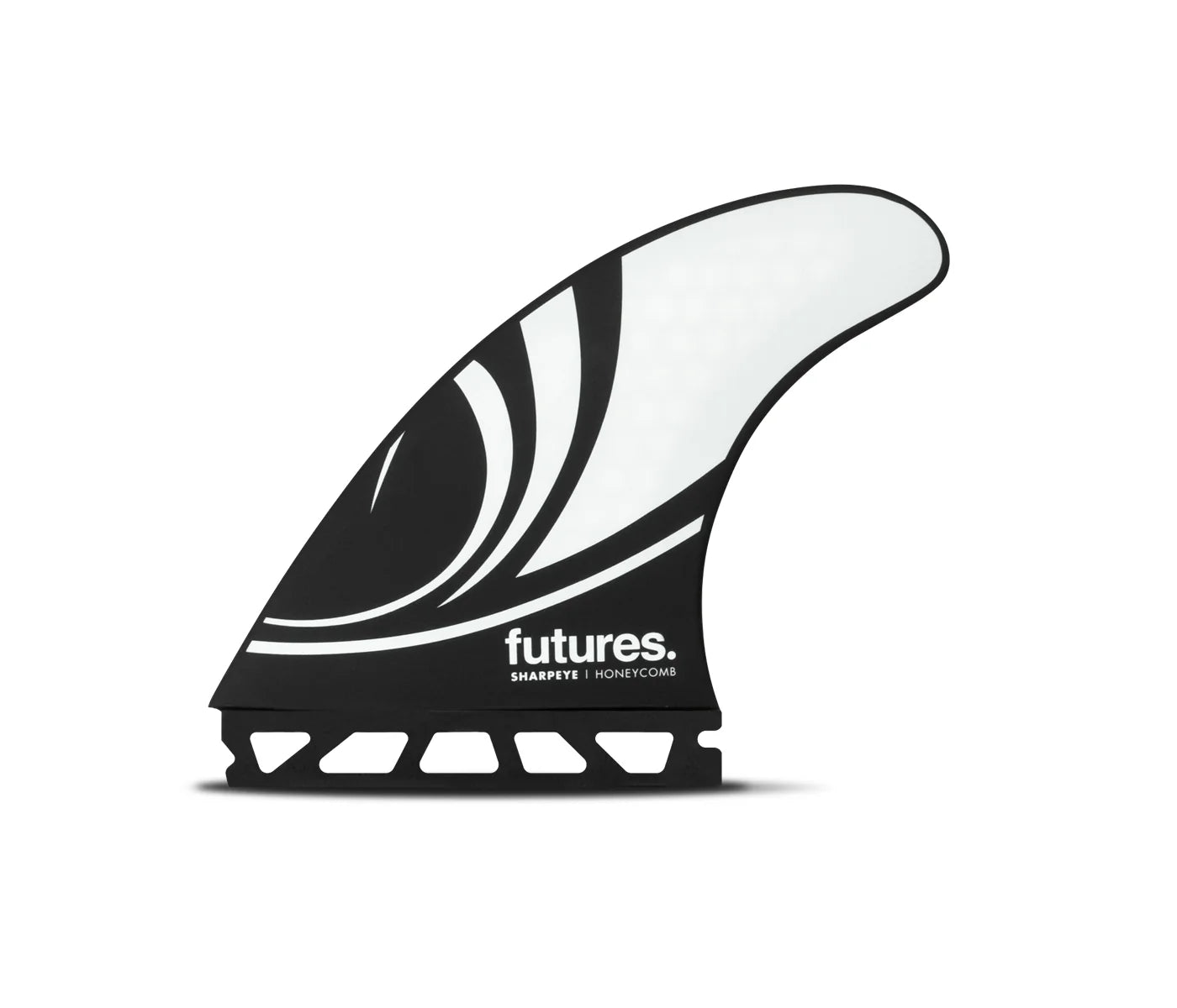 Black and white Futures Sharp Eye Honeycomb Thruster Fin Set