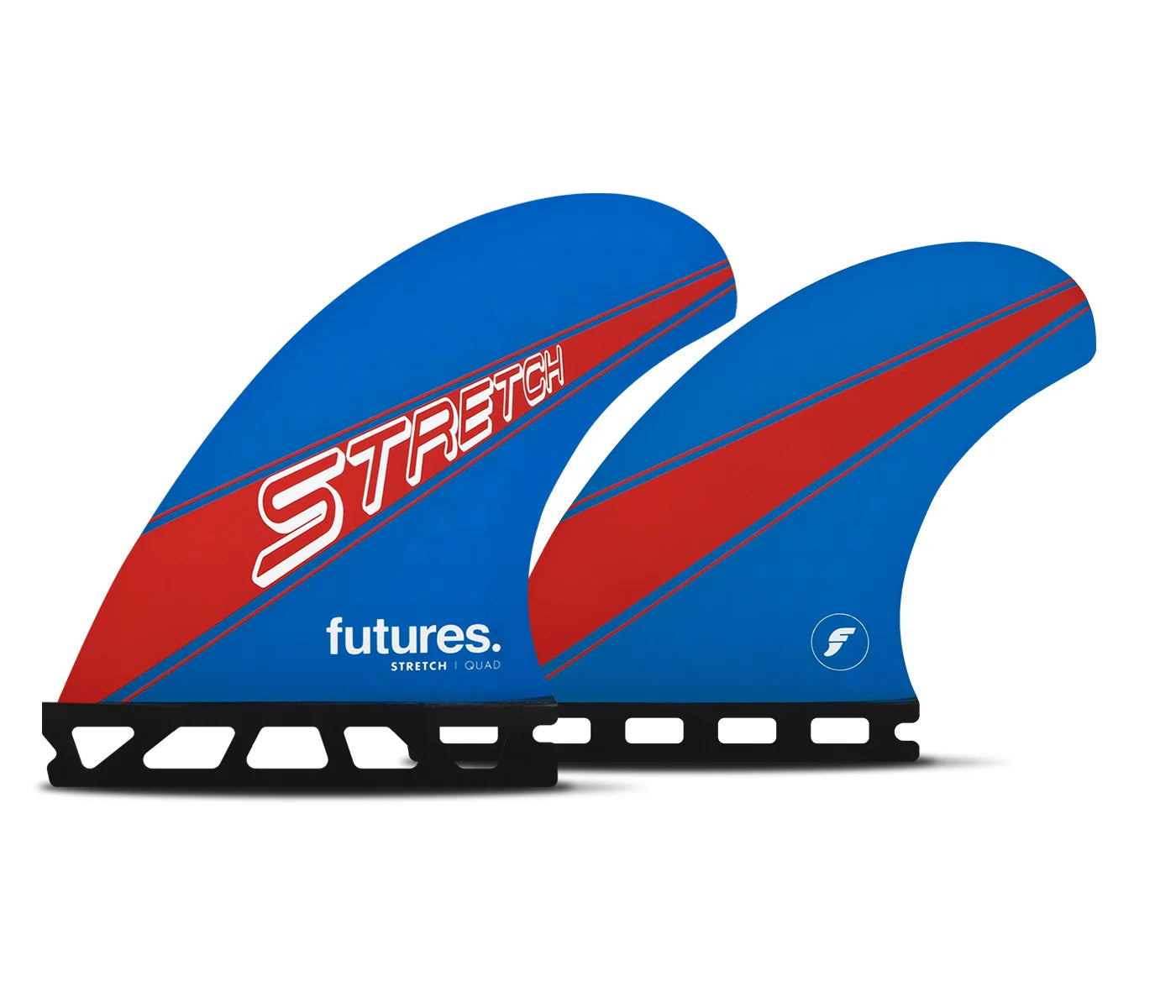 Blue and red Futures Stretch Honeycomb Quad Fin Set