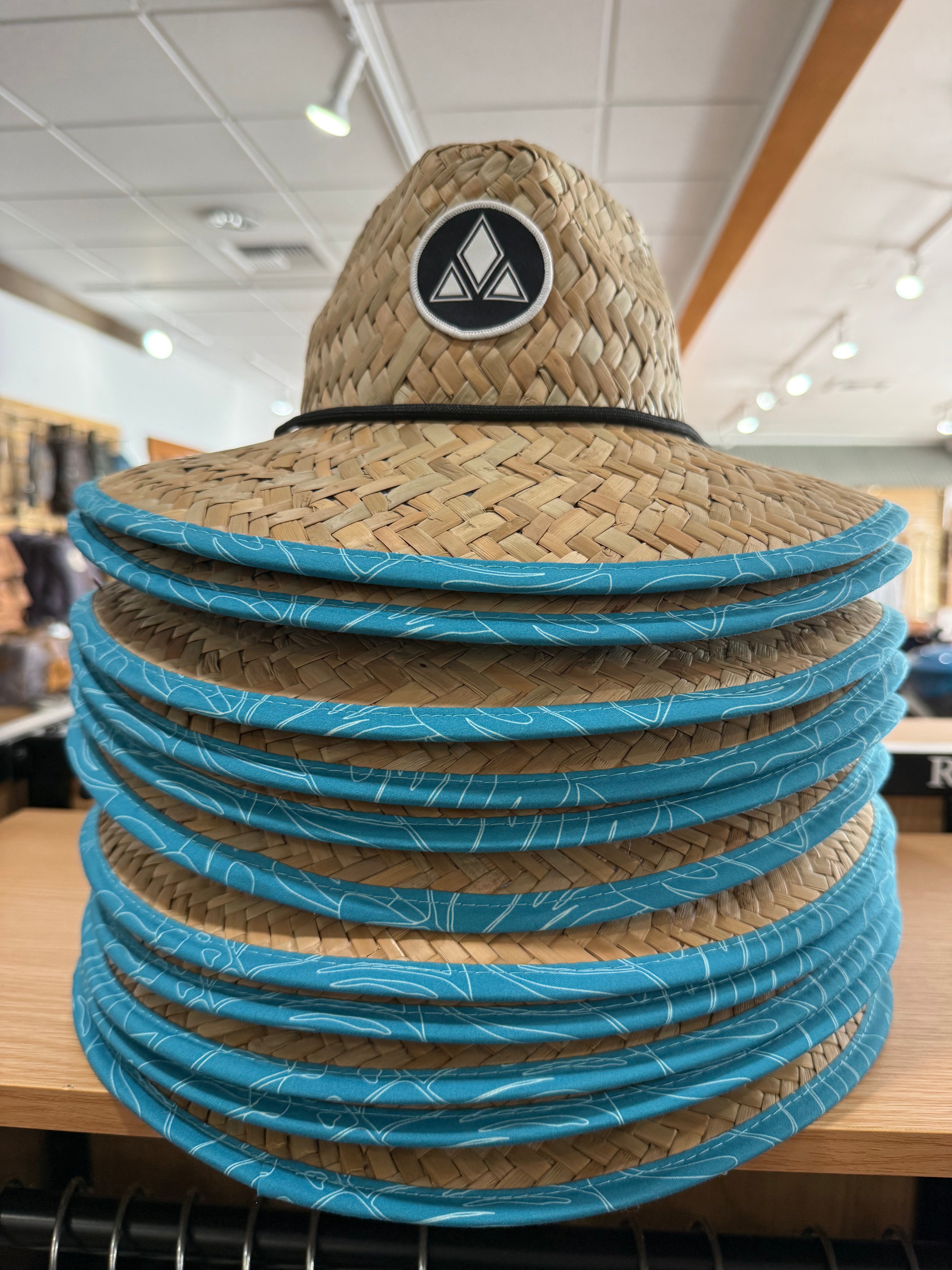 MIDTOWN LUNA STRAW HAT - AQUA