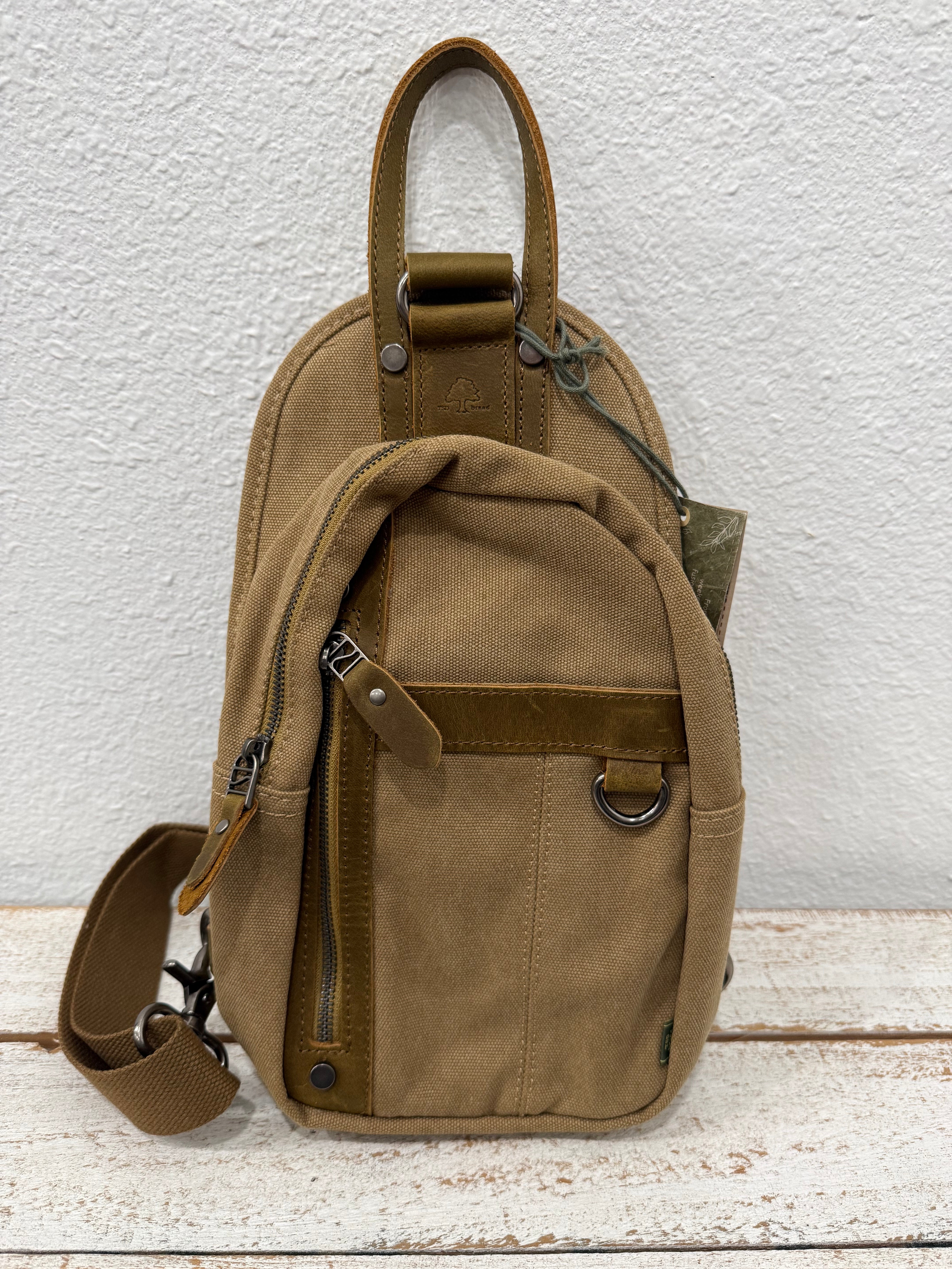 TSD AGAVE CANVAS SLING BAG - KHAKI