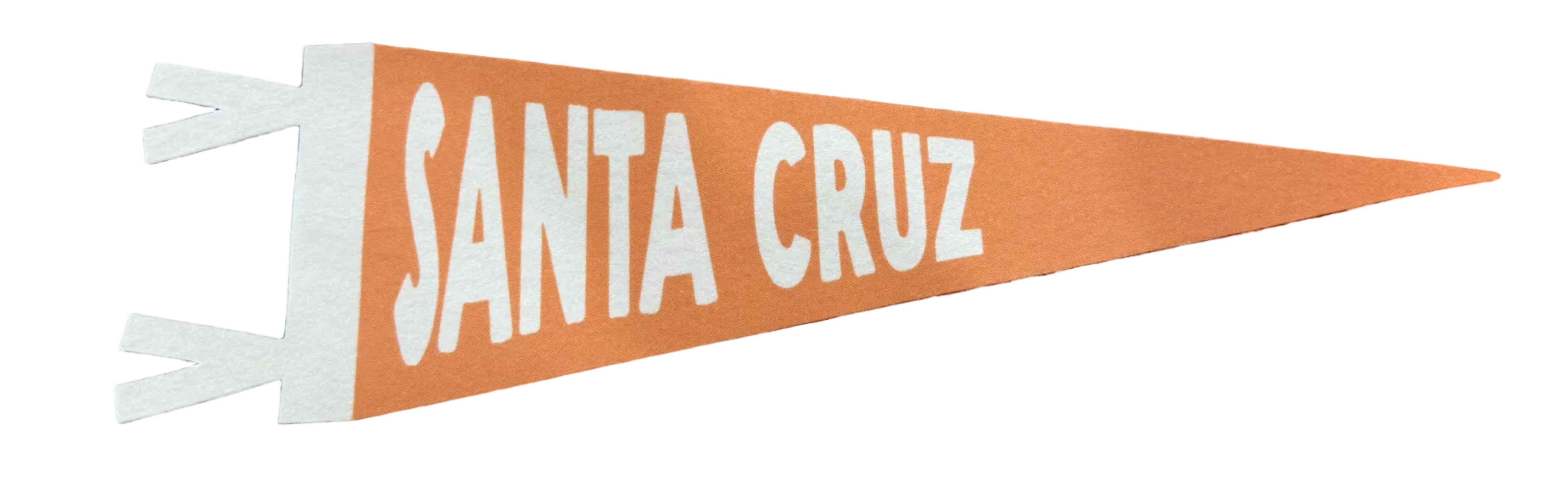orange flag with Santa Cruz in cream