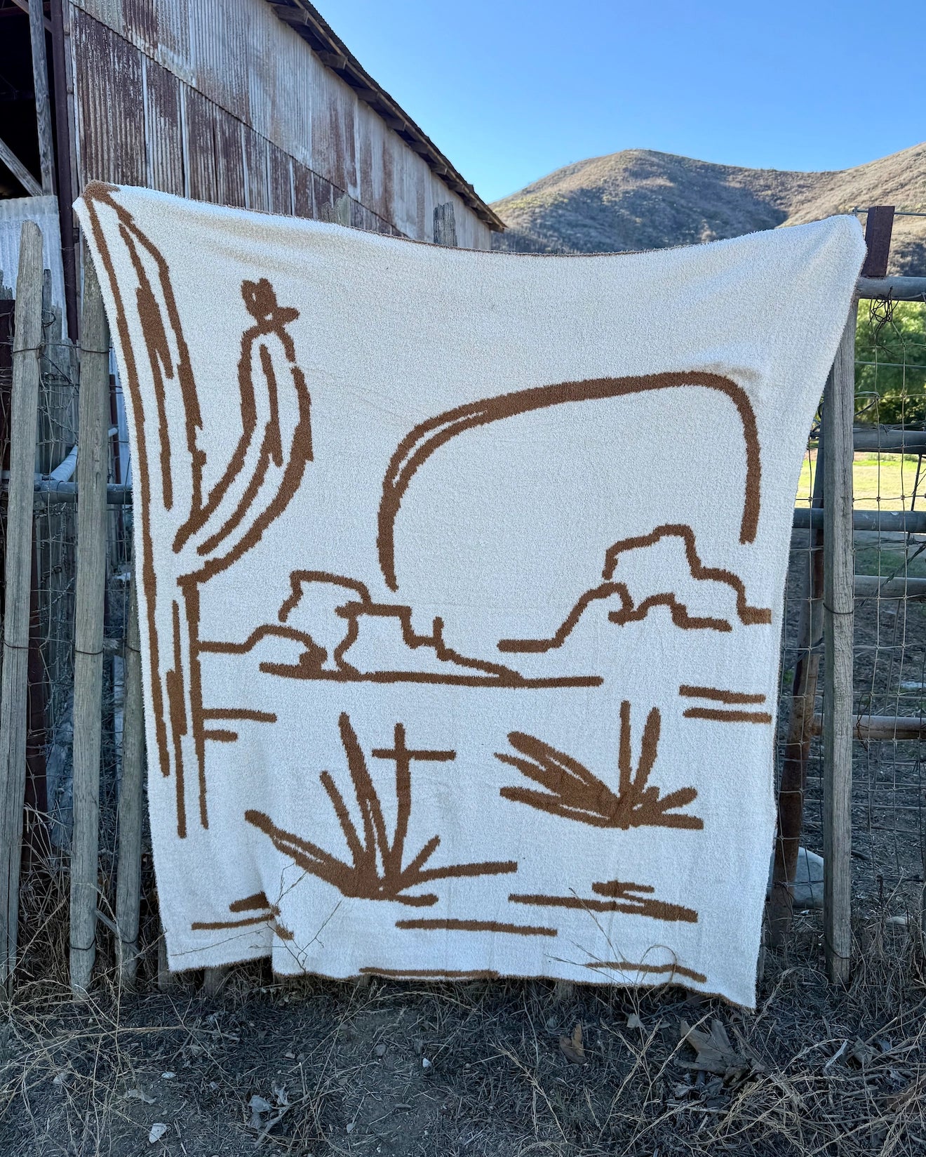 Out West Plush Throw - Canyon Clay