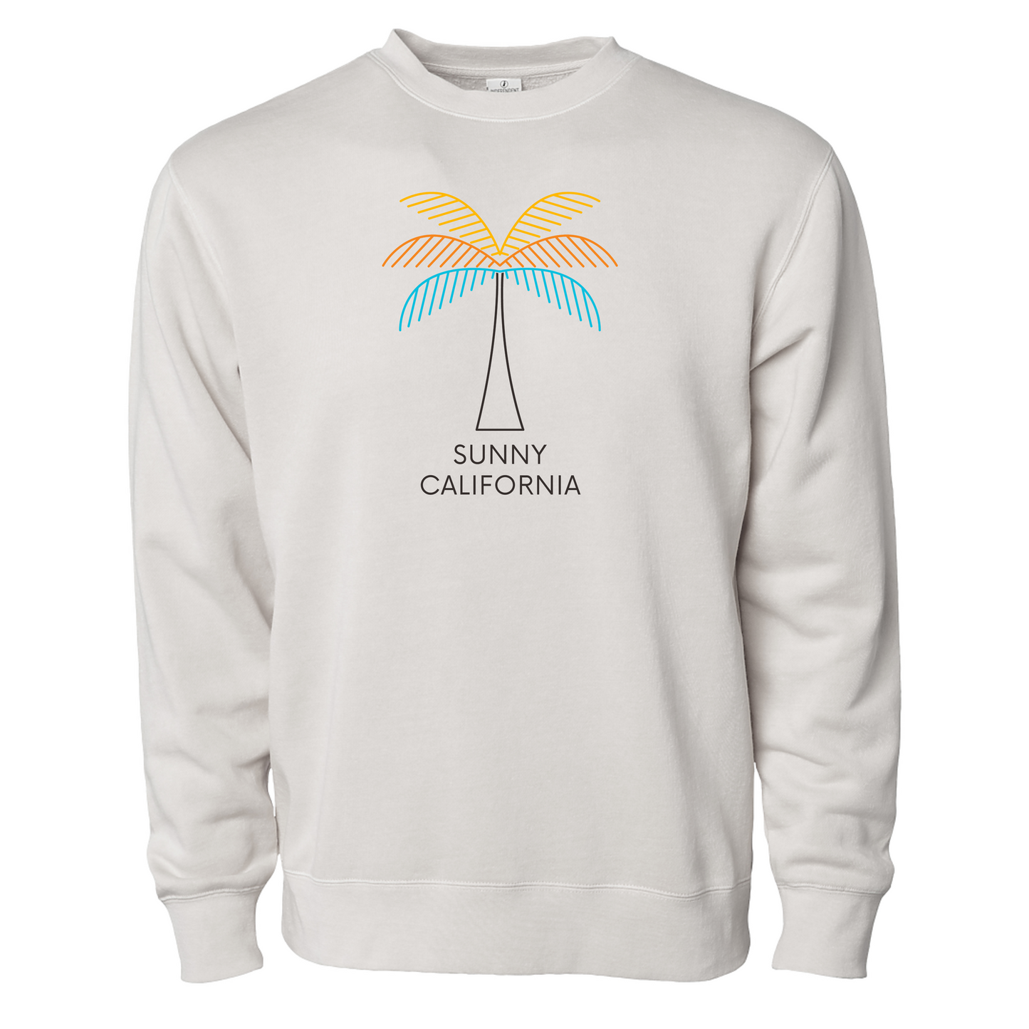 SUNNY CALIFORNIA SOLO PALM CLASSIC CREW FLEECE - BRAND COLORS