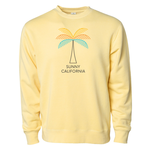 SUNNY CALIFORNIA SOLO PALM CLASSIC CREW FLEECE - BRAND COLORS