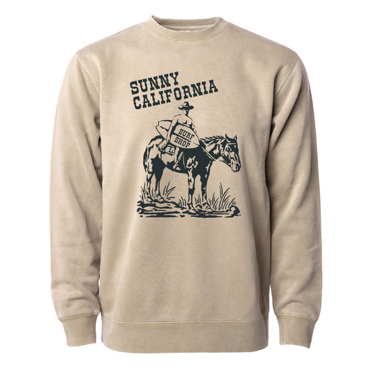 SUNNY CALIFORNIA CLASSIC COWBOY CREW FLEECE