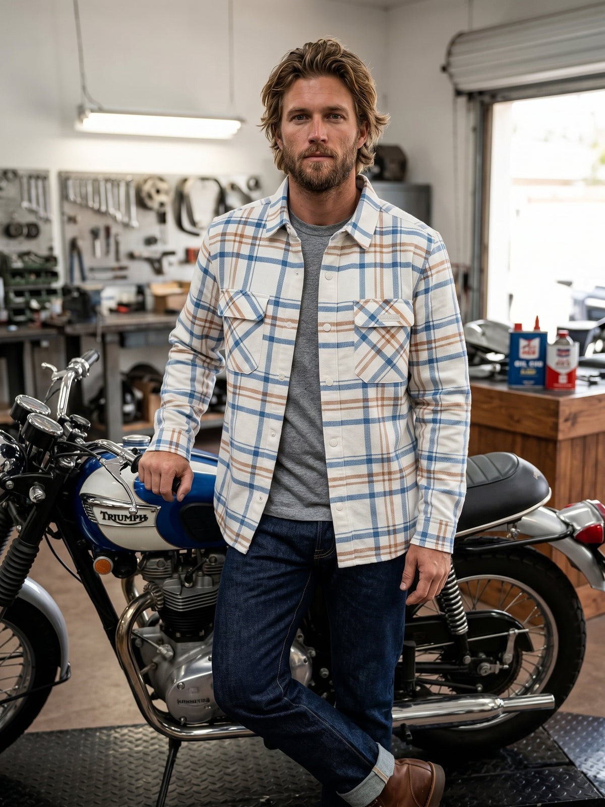 State Line Plaid Flannel Shirt