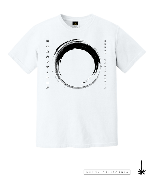 Japantown Enso Tee white t shirt with black enso circle graphic front view