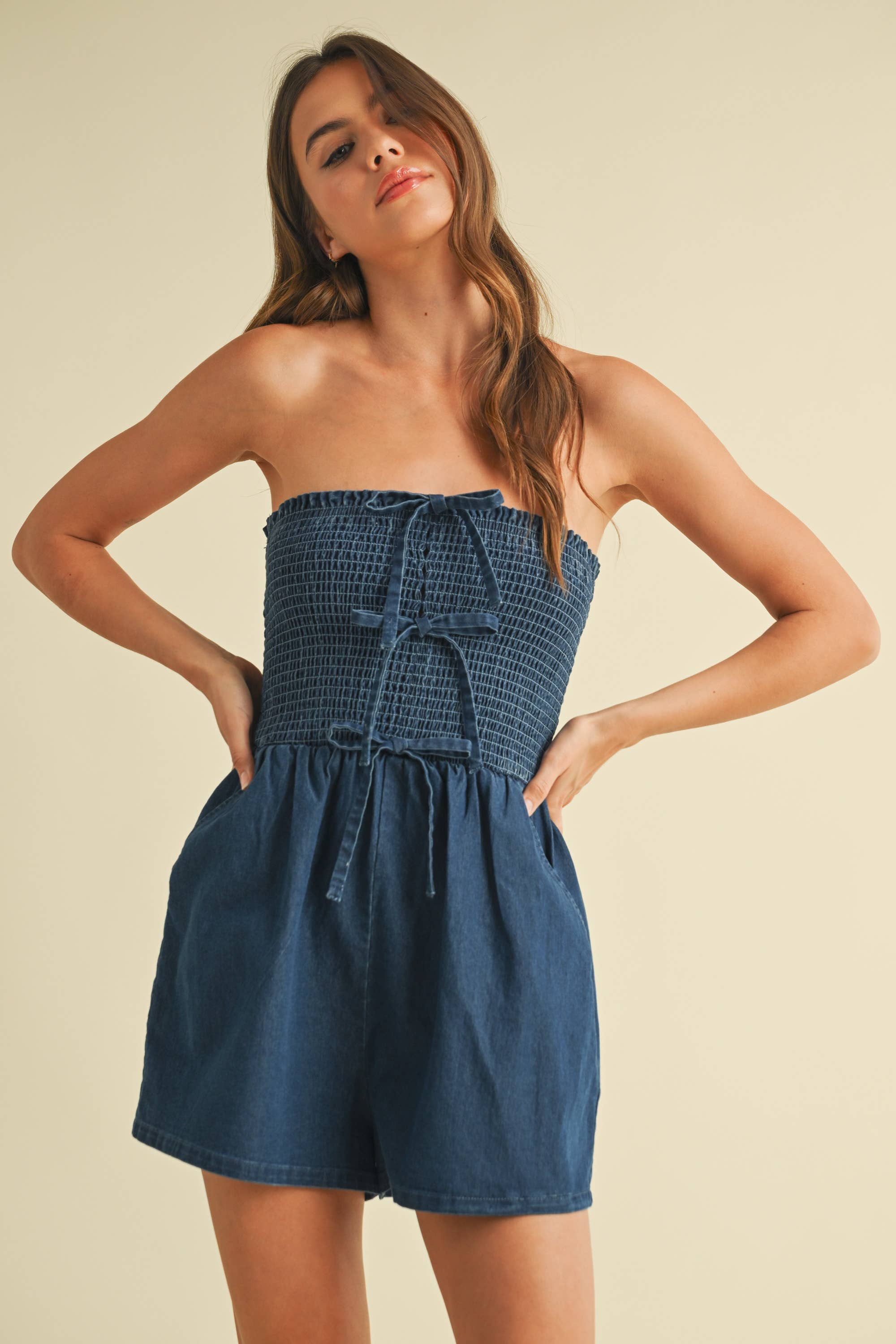 Ana Denim Romper