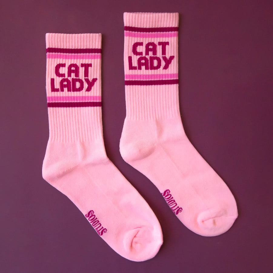 SUNSHINE STUDIOS- CAT LADY CREW SOCKS