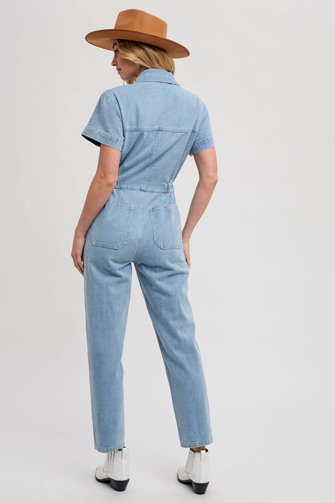 Soquel Denim Tapered Leg Jumpsuit / S