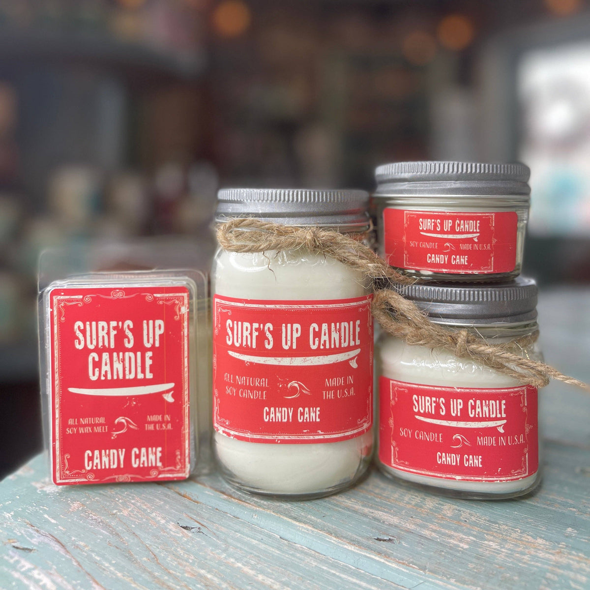 Candy Cane Mason Jar Candle - Original Collection: 26oz Jumbo