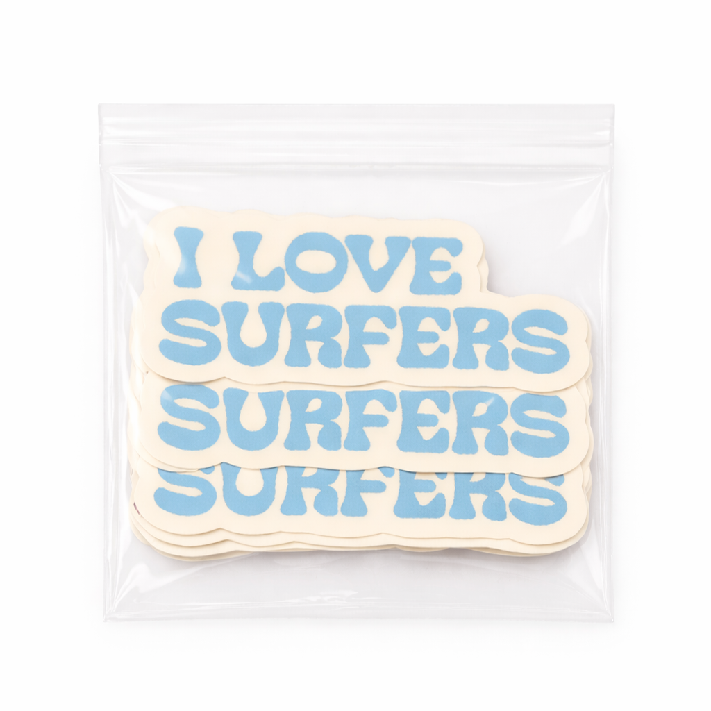 I Love Surfers Sticker | Retro Surf Beach Sticker | Coastal