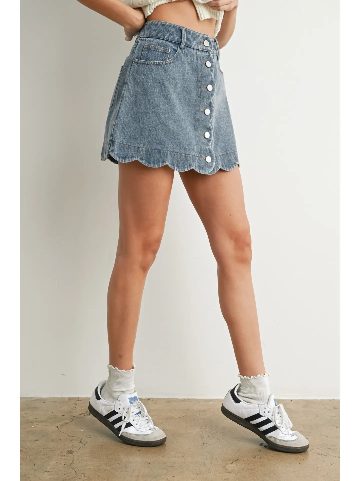 Sea Scallop Denim Skirt