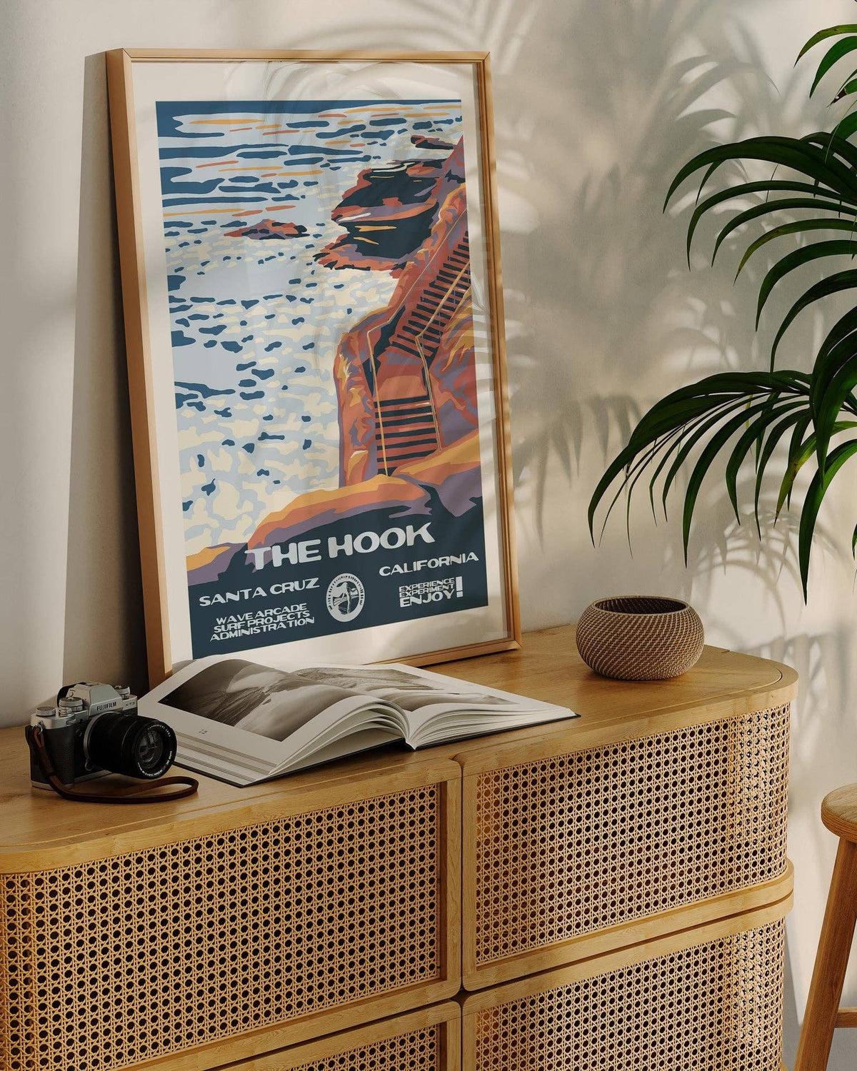 The Hook WPA Surf Poster | Vintage Santa Cruz Travel Poster Art Print: Unframed / 11x14