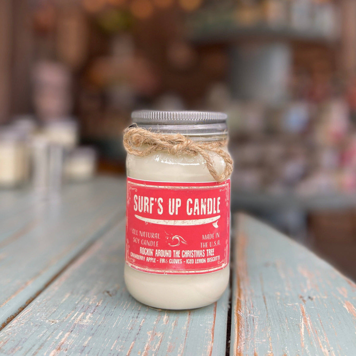 Rockin' Around The Christmas Tree - Layered Mason Jar Candle: 16oz Large