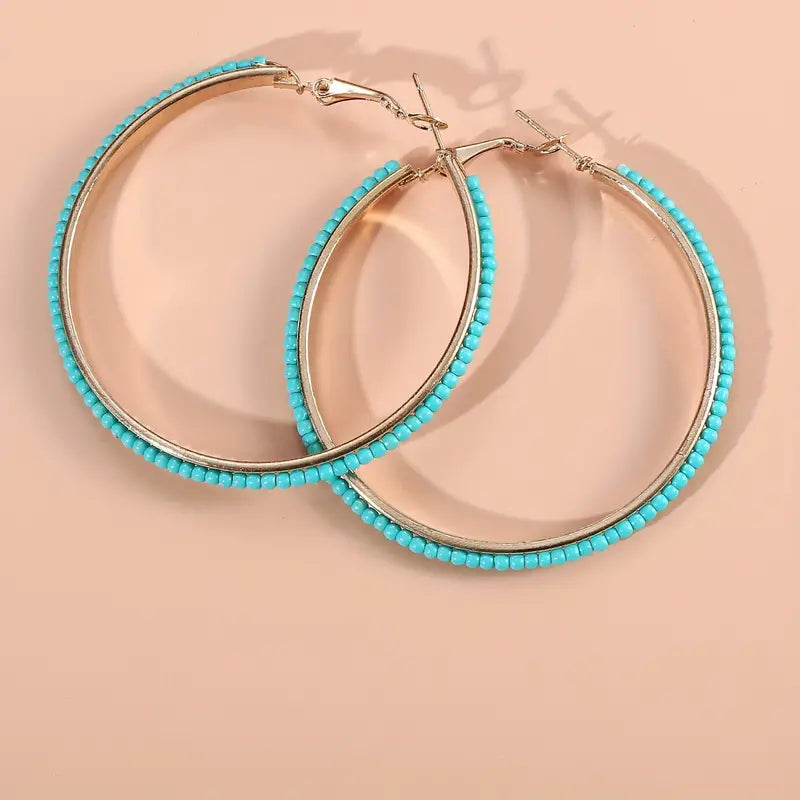 BEAD HOOP EARRINGS