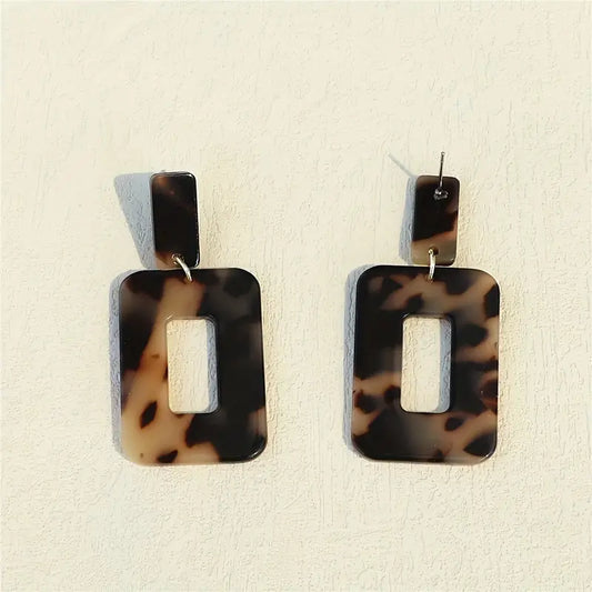 GEOMETRIC TORTOISE SHELL EARRINGS