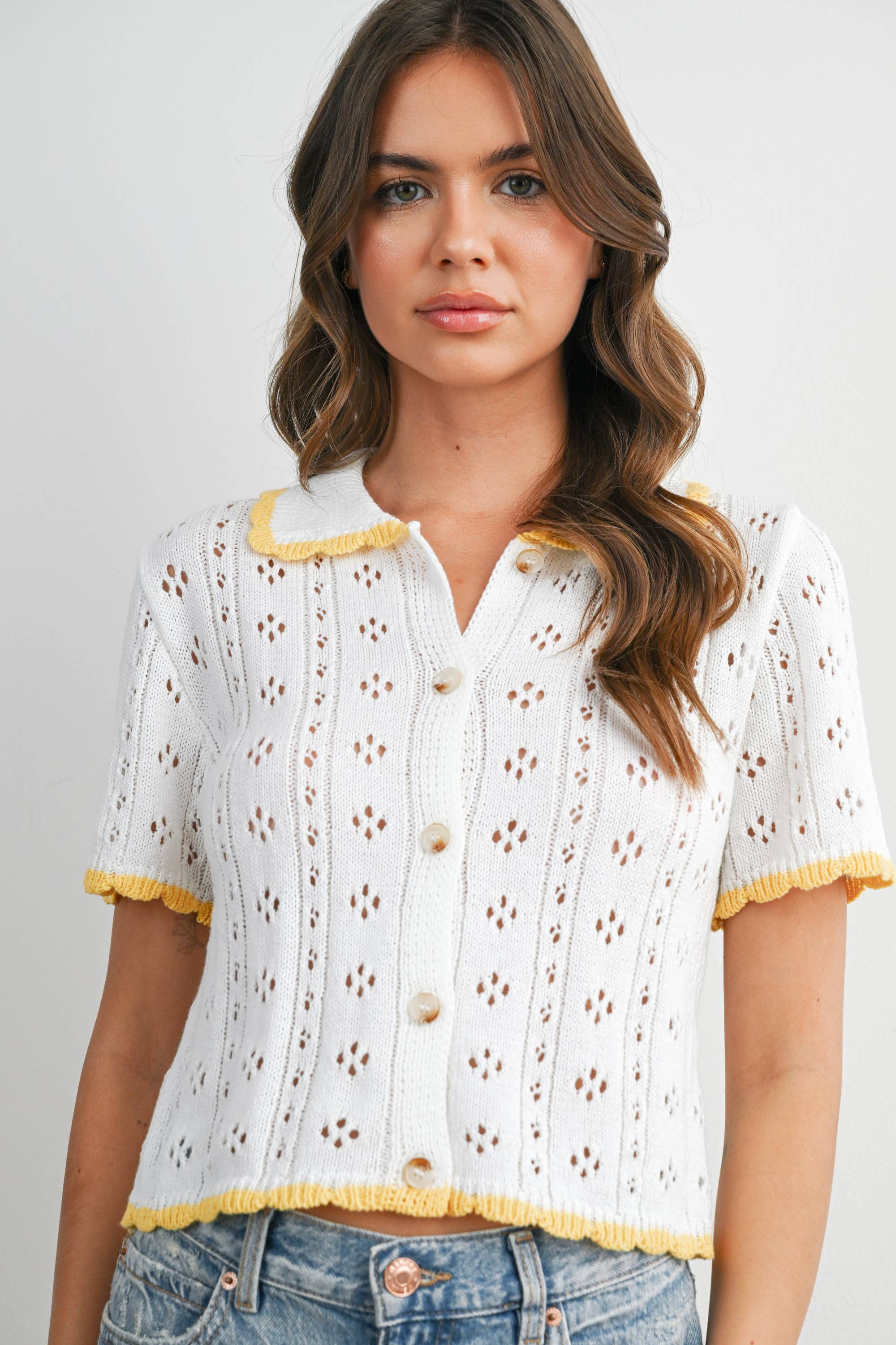 Wilder Ranch Knit Button-Front Top