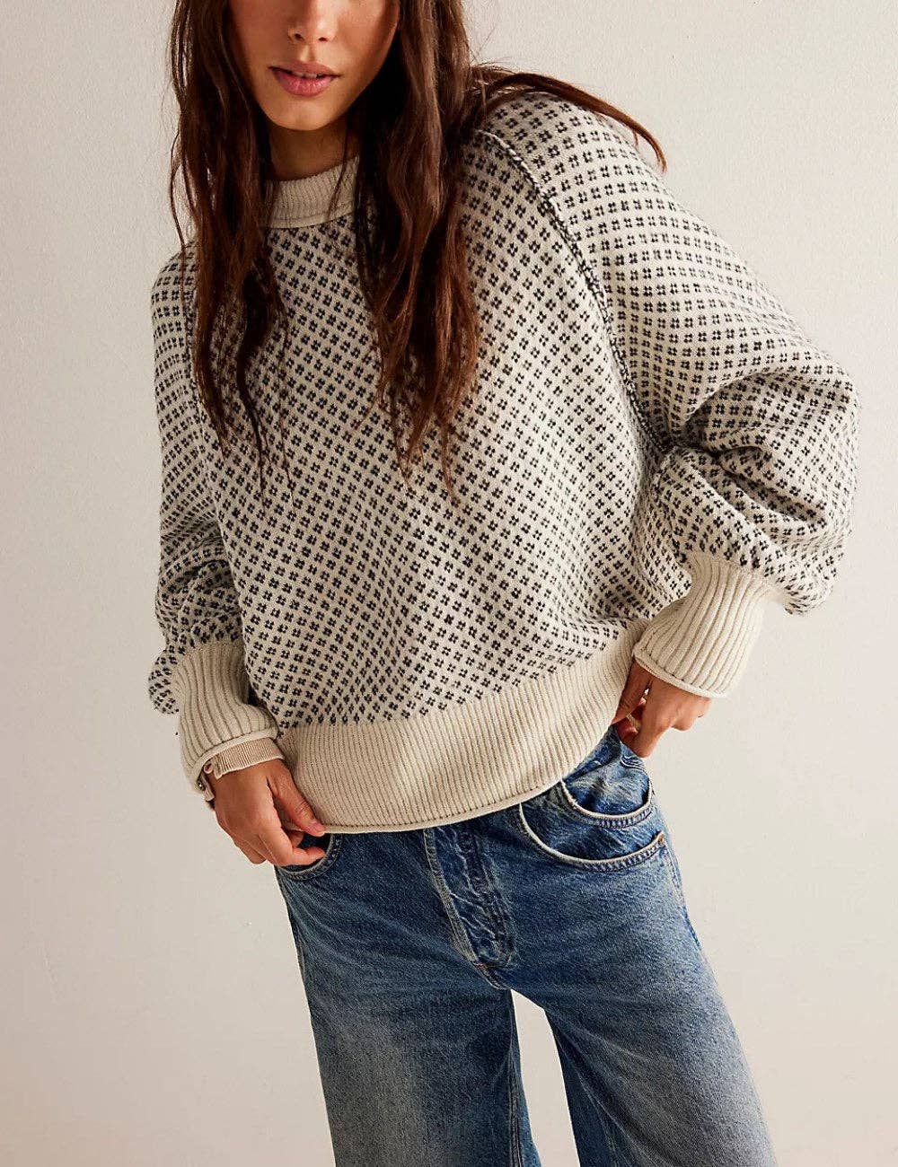 Tracy Jacquard Pullover Sweater