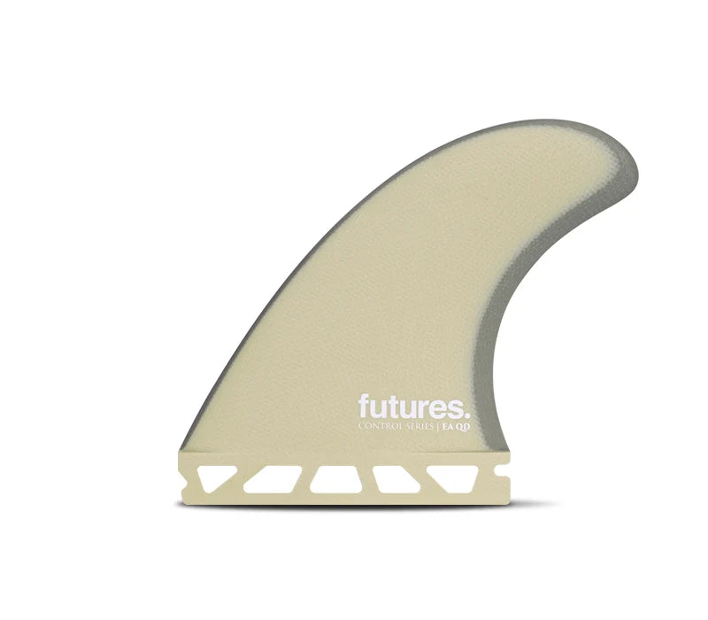 Futures EA Control Series Fiberglass Quad Fin Set (Medium) beige and grey