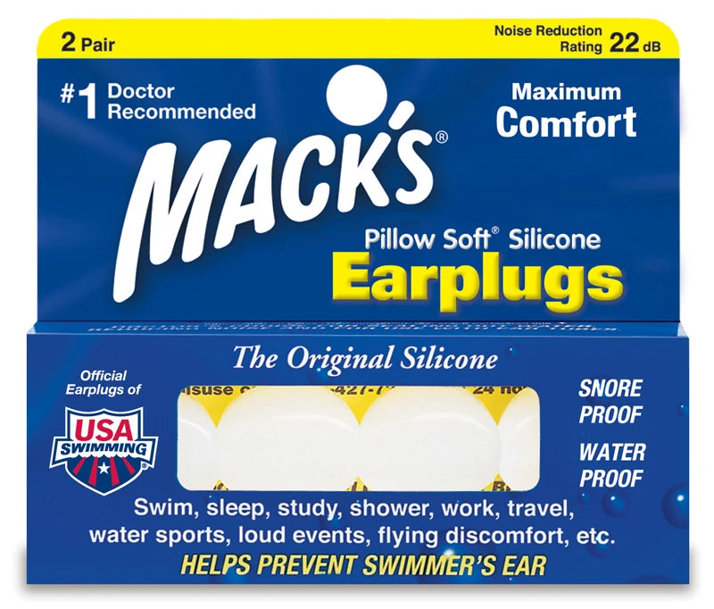 Mack's Pillow Soft Moldable Silicone EarPlugs- 2 pair