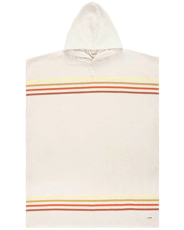 Natural Sand Cloud Border Classic Stripe Poncho 