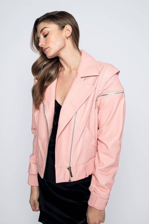 CHRISTINA DIENST RUBY LEATHER JACKET - ROSE