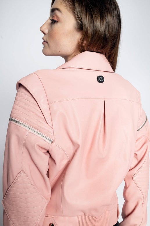 CHRISTINA DIENST RUBY LEATHER JACKET - ROSE