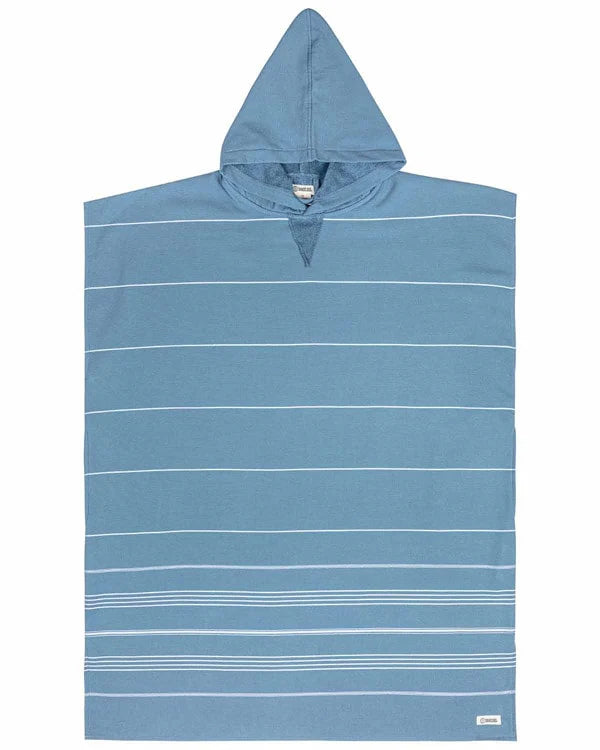 Blue Sand Cloud Border Classic Stripe Poncho