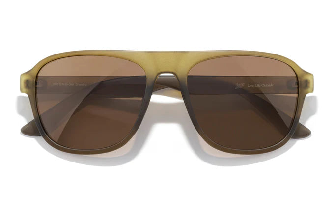 Sunski Shoreline Polarized Sunglasses in Olive Amber in Olive Amber