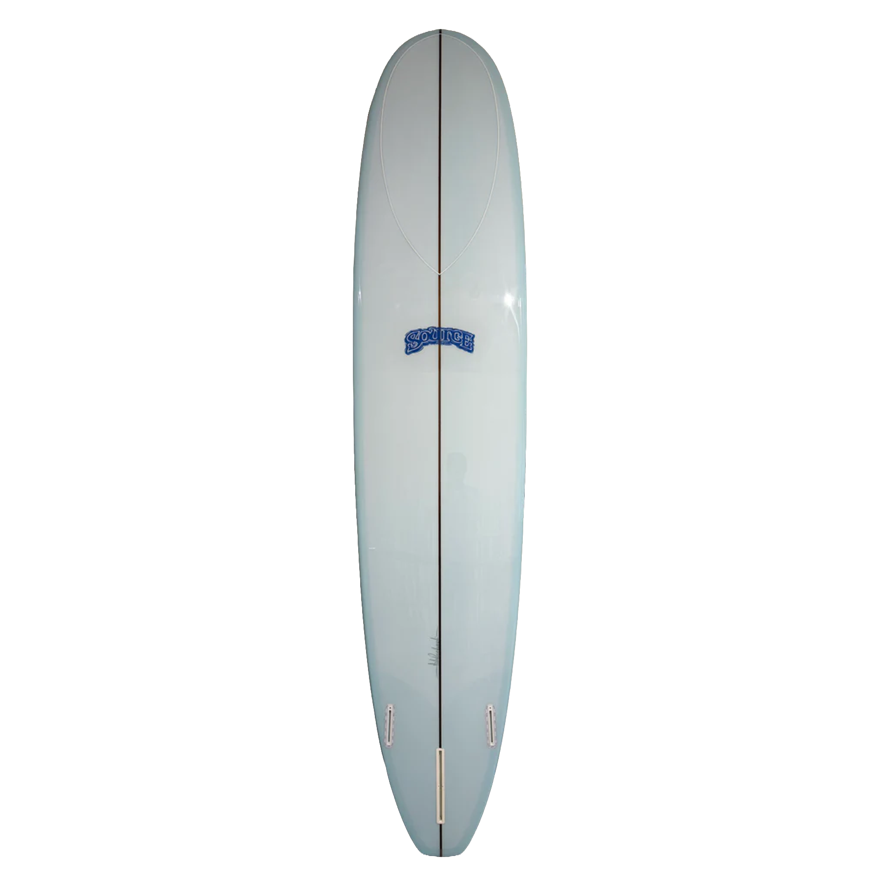 Surfboard with a logo on a white background