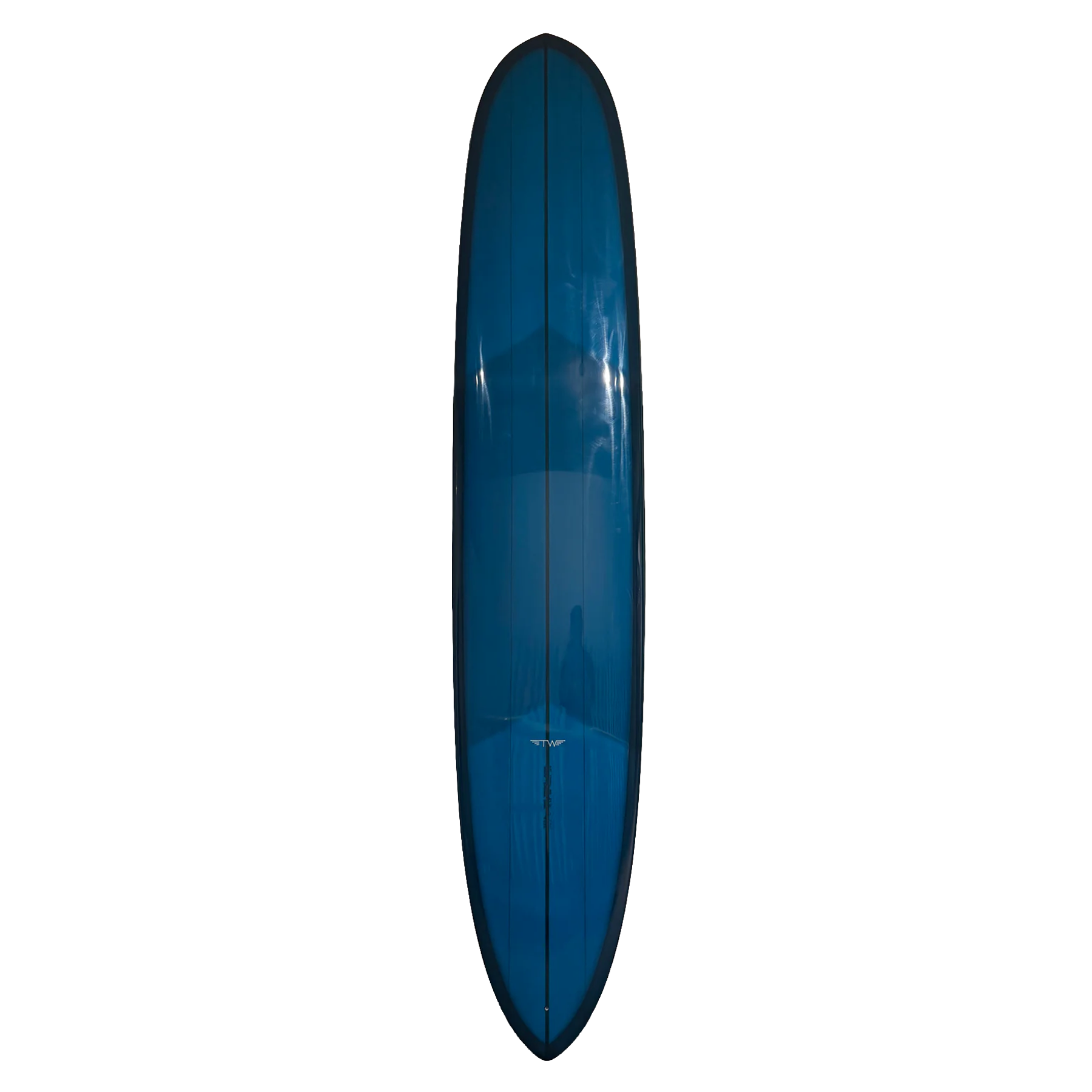 Blue surfboard on a white background